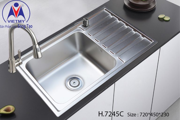 Chậu rửa chén Inox 201 Việt Mỹ H.7245C