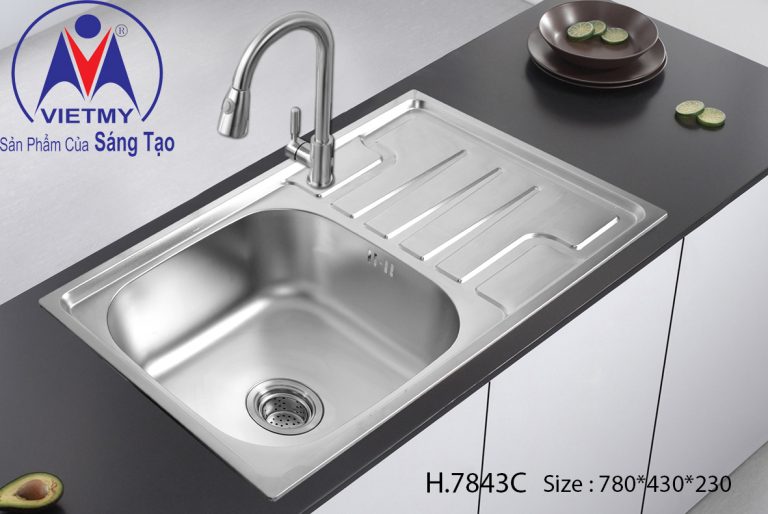 Chậu rửa chén Inox 201 Việt Mỹ H.7843C