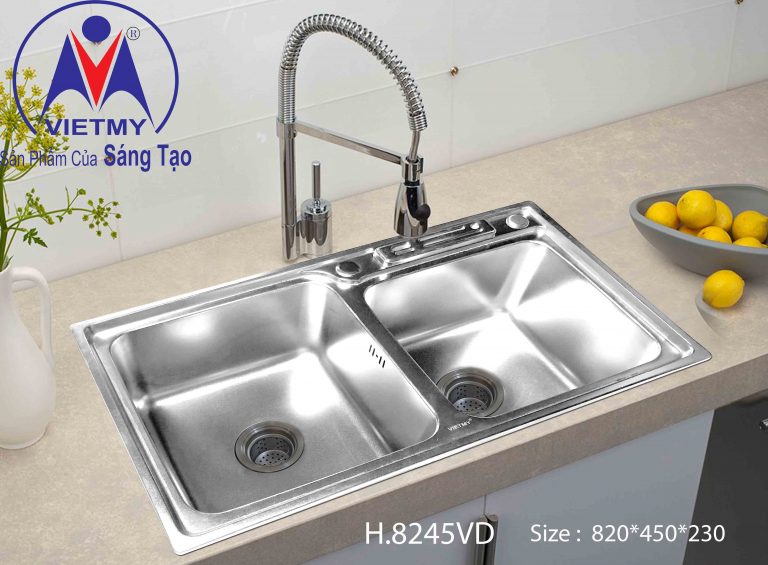 Chậu rửa chén Inox 201 Việt Mỹ H.8245VD