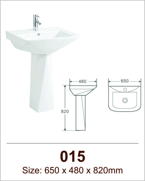 Lavabo sứ chân đứng Việt Mỹ 015