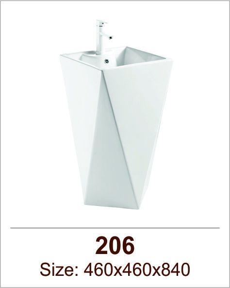 Lavabo sứ chân đứng Việt Mỹ 206