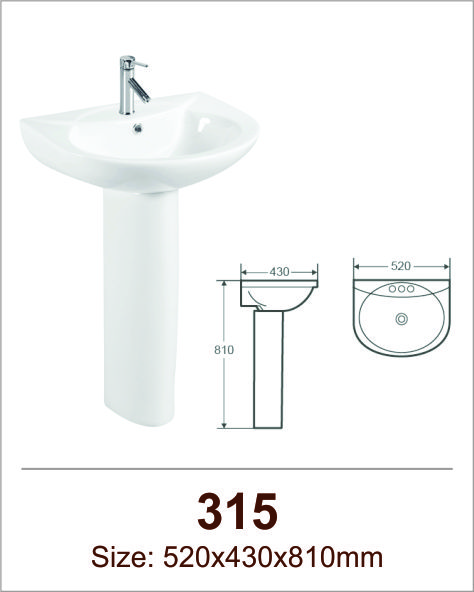 Lavabo sứ chân đứng Việt Mỹ 315