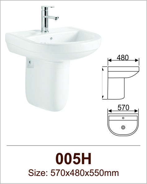 Lavabo sứ chân treo Việt Mỹ 005H