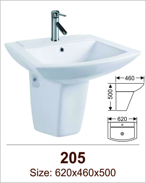 Lavabo sứ chân treo Việt Mỹ 205