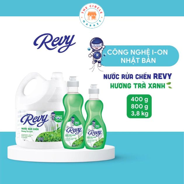 Nước rửa chén Revy hương trà xanh Can 20Kg