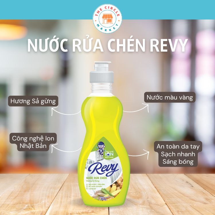 NƯỚC RỬA CHÉN REVY - HƯƠNG SẢ GỪNG