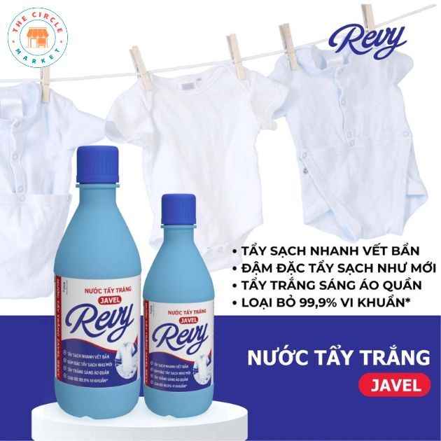 Nước tẩy quần áo trắng Revy 1 lít (Javel)