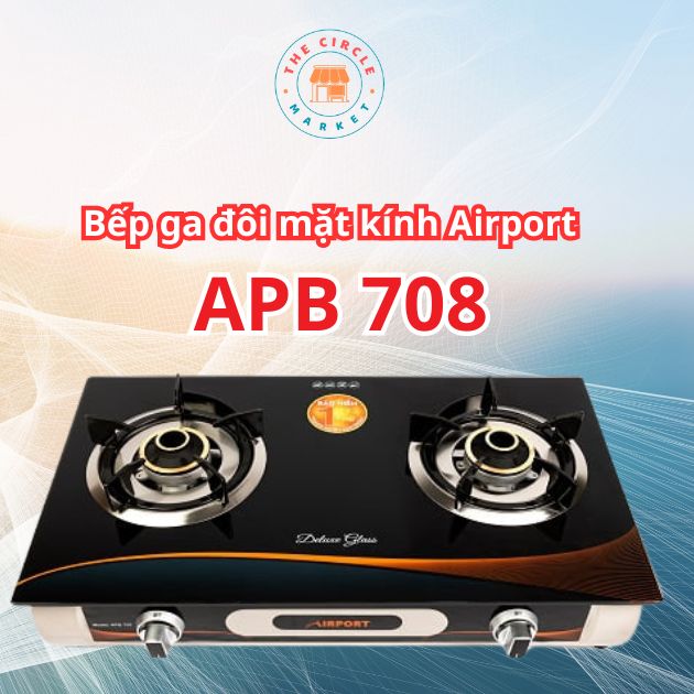 Bếp Gas Đôi Mặt Kính AirPort (Sen Đồng) APB708 – Chính Hãng