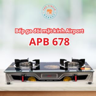 Bếp Gas Đôi Mặt Kính AirPort (Sen Inox) APB678 – Chính Hãng