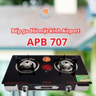 Bếp Gas Đôi Mặt Kính AirPort (Sen Inox) APB707 – Chính Hãng