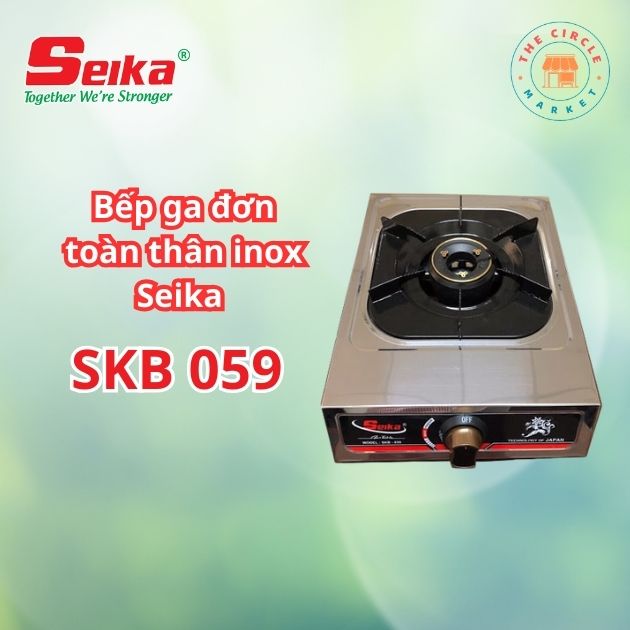 Bếp Gas Đơn Inox Điếu Gang Seika (Sen Đồng) SKB059 – Hàng Chính Hãng