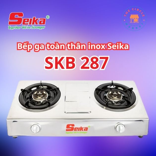 Bếp Gas Đôi Inox Seika (Sen Đồng) SKB287 – Hàng Chính Hãng