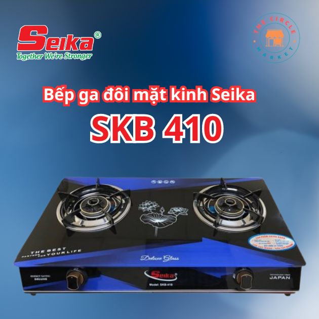 Bếp Gas Đôi Mặt Kính Seika (Sen Đồng) SKB410