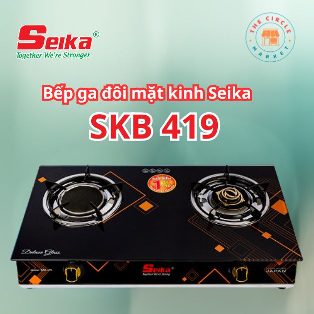 Bếp Gas Đôi Mặt Kính Seika (2 Đầu Đốt) SKB419 – Hàng Chính Hãng