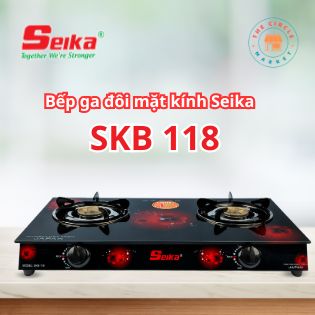 Bếp gas đôi mặt kính Seika – SKB118 hàng chính hãng