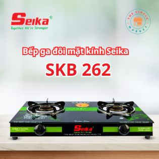 Bếp Gas Đôi Mặt Kính Seika (Sen Đồng) SKB262