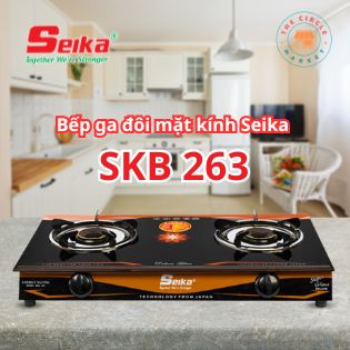 Bếp Gas Đôi Mặt Kính Seika (Sen Đồng – Điếu Gang) SKB263