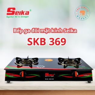 Bếp Gas Đôi Mặt Kính Seika (Sen Đồng) SKB369 – Chính Hãng