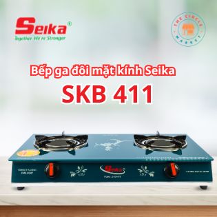 Bếp Gas Đôi Mặt Kính Seika (Hồng Ngoại Ø 120) SKB411