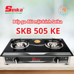 Bếp Gas Đôi Mặt Kính Seika (Sen Đồng) SKB 505 KE- Hàng Chính Hãng