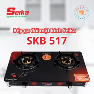 Bếp Gas Đôi Mặt Kính Seika (Sen Đồng) SKB517