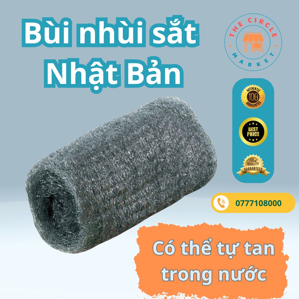 Bùi nhùi sắt Condor - tự tan khi gặp nước