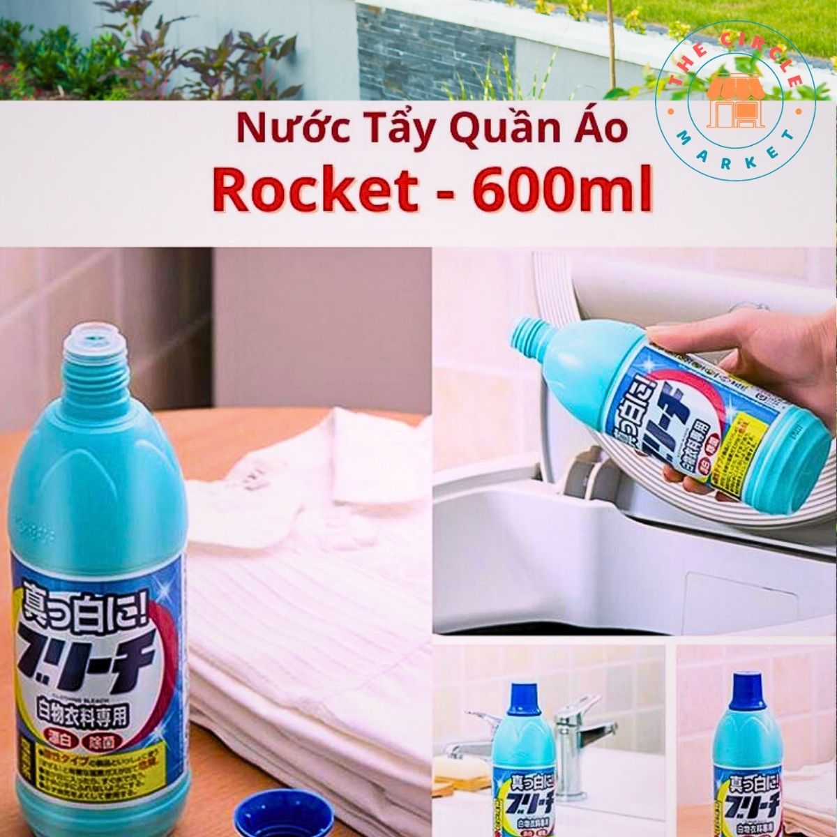 Nước TẩyTrắng Quần Áo Rocket Nhật Bản -600ml