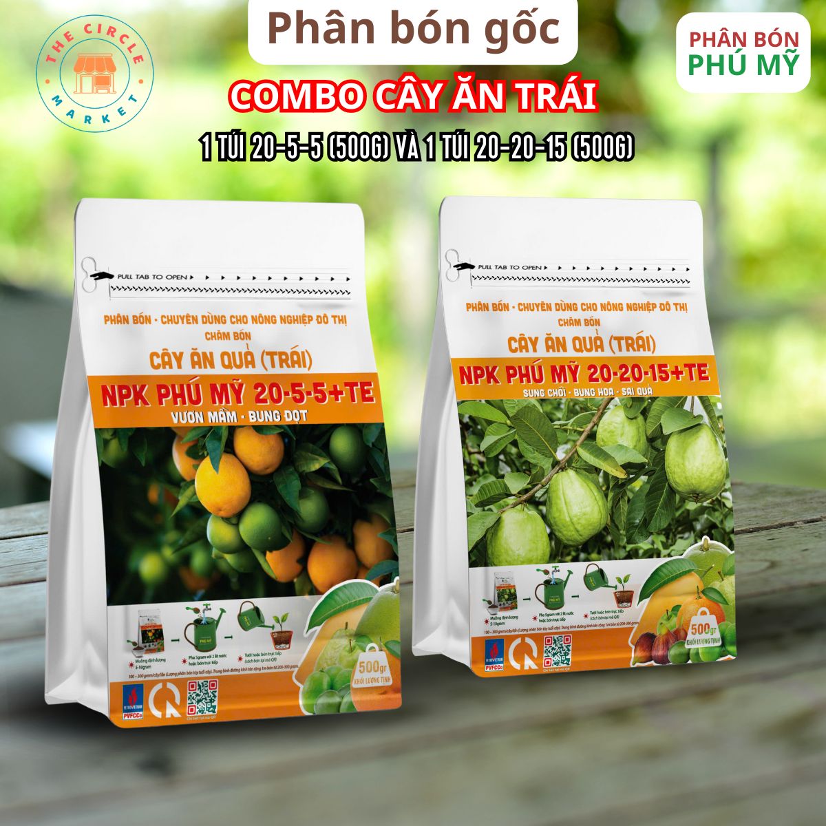 Combo 2 túi phân Đạm phú Mỹ cho cây ăn trái (500g/túi)