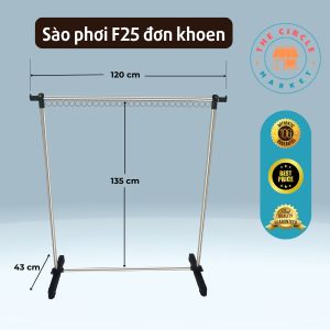 Sào phơi ống Phi 25 - Loại đơn có khoen