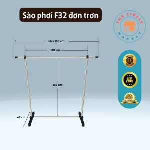 Sào phơi lắp ghép F32 đơn trơn