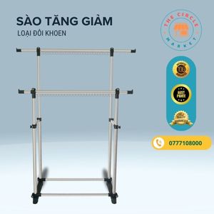 Sào phơi quần áo tăng giảm 2 chiều đôi khoen